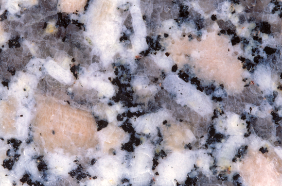 Granite rose (détail d'une surface polie)